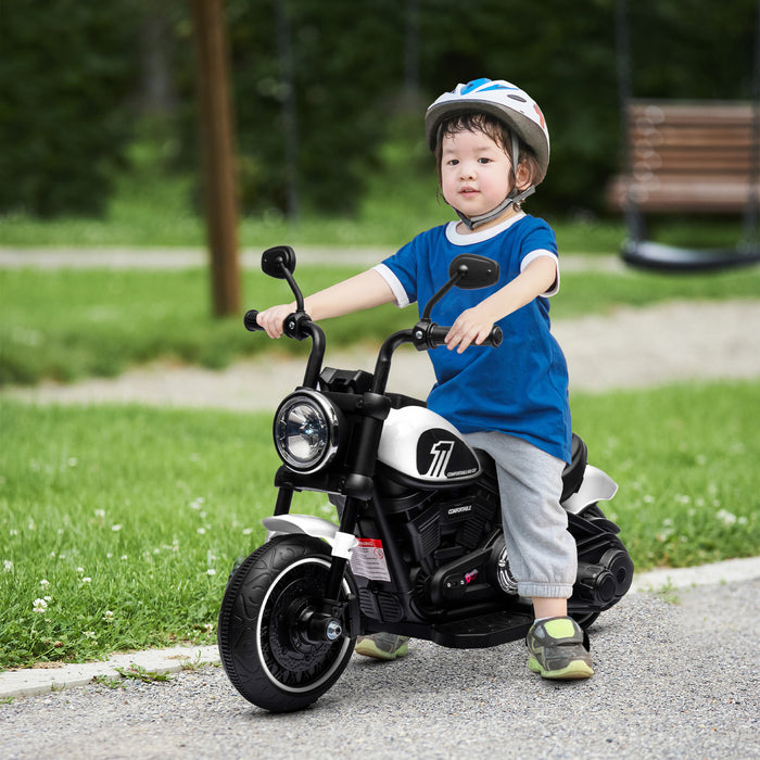 Kids' Electric Motorbike with Stabilizers - 6V Battery-Powered Ride-On, Easy One-Button Start - Ideal for Beginner Riders