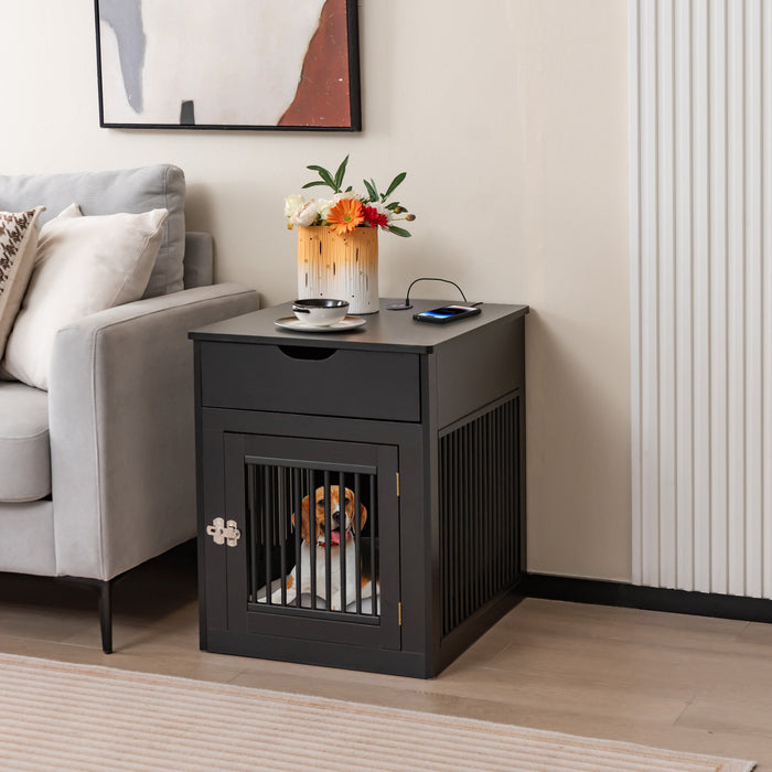 Dog Crate Furnishing - Wired & Wireless Charging Station - Ideal Solution for Pet Owners and Tech Enthusiasts
