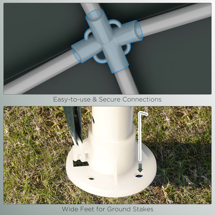 Garden Gazebo Marquee - 2.7m x 2.7m Outdoor Party Tent with Wedding Canopy, Dark Green - Perfect for Parties, Ceremonies, and Events