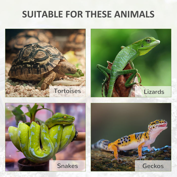 Wooden Tortoise House - 94 cm Small Reptile Habitat Cage with Dual Rooms, Grey - Ideal for Turtles and Small Reptiles