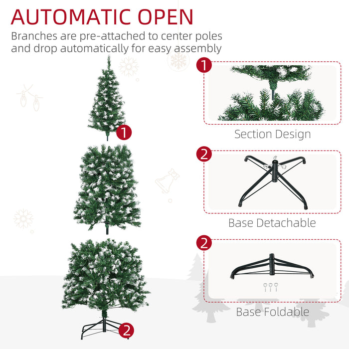Slim 7-Ft Pre-Lit Artificial Christmas Tree - Realistic Branches, 350 Colorful LED Lights, 818 Tips - Ideal for Festive Xmas Decorations