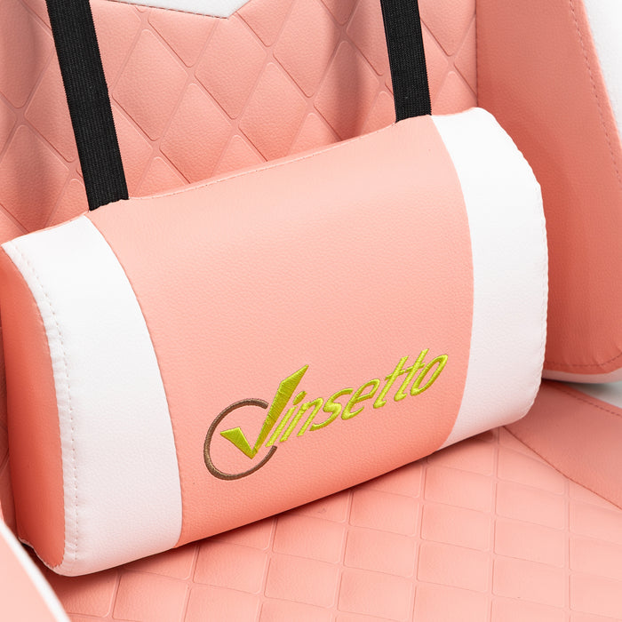 Ergonomic Racing-Style Gaming Chair - Lumbar Support, Headrest, Swivel Wheels, PVC Leather - Comfortable Home Office Seating for Gamers & Remote Workers