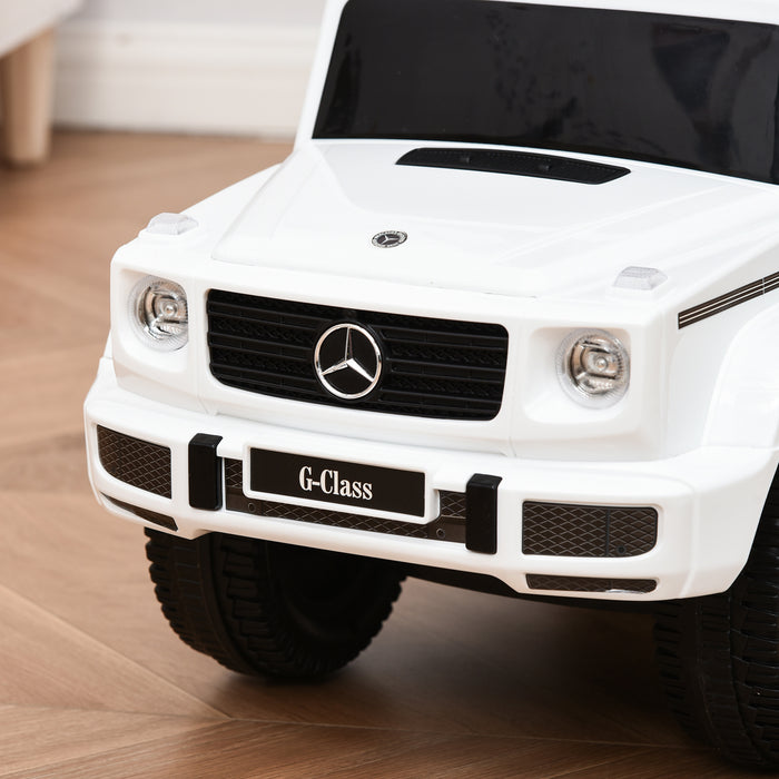 Mercedes-Benz G350 - Kids' Ride-On Push Car with Horn & Steering Wheel - Foot-Powered Slider Stroller for Toddlers, No Batteries Required, in White