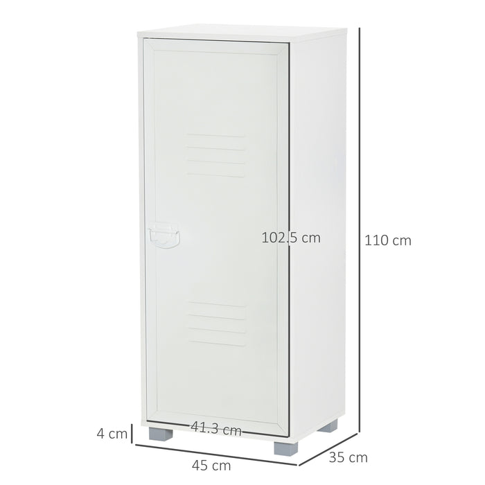 2-Tier File Cabinet with Metal Louvered Door - White Storage Organizer for Living Area, Study, or Playroom - Space-Saving Solution for Home Organization