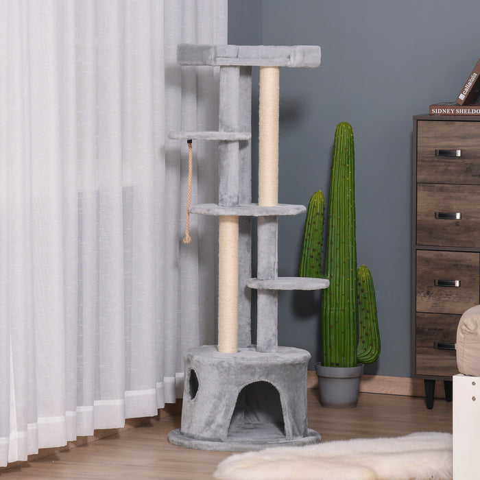 Cat Tree Kitten Tower - Multi-Level Activity Centre with Scratching Post, Condo, Hanging Ropes & Plush Perches - Perfect for Playful Cats and Kittens