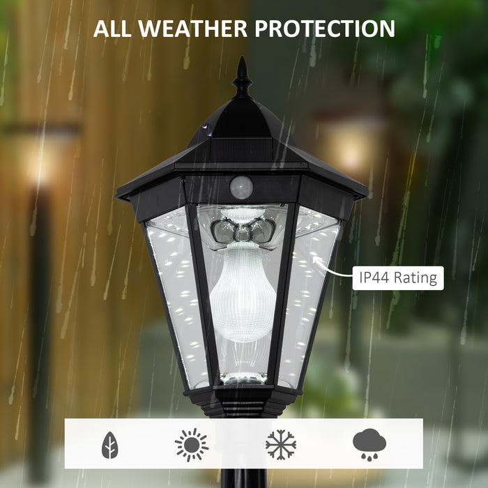 IP44 LED Solar Garden Lamp Post - 1.9M Aluminium Frame Outdoor Lantern for Patio, Pathway, Walkway - Eco-Friendly Lighting Solution