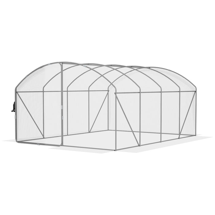 UV-Resistant PE Covered Polytunnel Greenhouse - Walk-In Grow House with Galvanized Steel Frame, 4x3x2m - Ideal for Gardeners and Sustainable Plant Growing