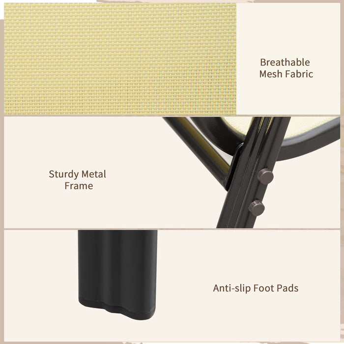 Outdoor Patio Dining Chairs - Set of 4 Stackable High Back Chairs with Armrests for Garden - Beige Comfort & Style for Patio Dining