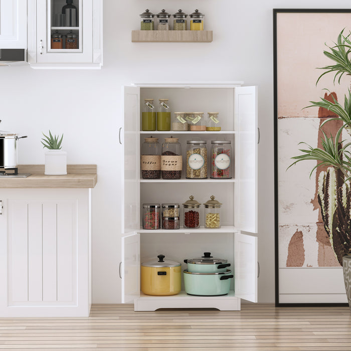 Adjustable Shelf Accent Floor Cabinet - Spacious Kitchen Pantry Storage, White - Ideal for Organizing Cookware and Dry Goods