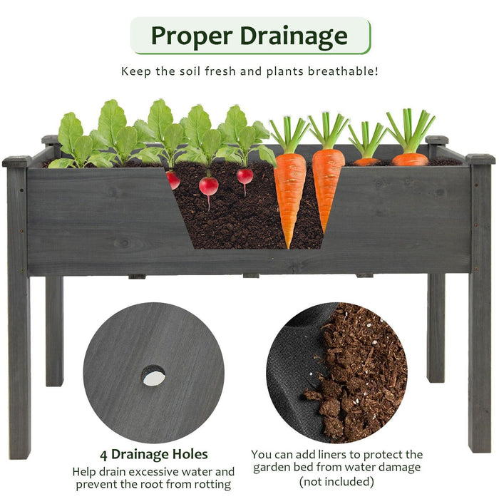 Wooden Garden Planter - Raised Flower Box Container - Ideal for Gardeners and Beautifying Outdoor Spaces