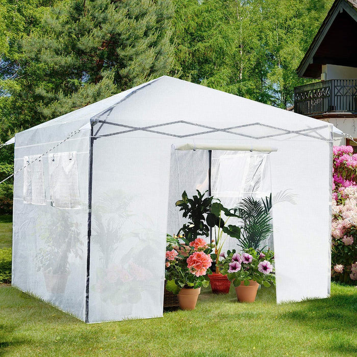 Grow House Brand, Portable Model - Height Adjustable Greenhouse with Durable PE Cover and Convenient Roll-up Doors - Ideal for Plant Growers and Space Savers