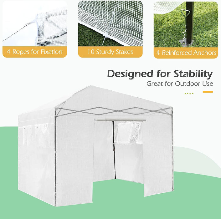 Grow House Brand, Portable Model - Height Adjustable Greenhouse with Durable PE Cover and Convenient Roll-up Doors - Ideal for Plant Growers and Space Savers