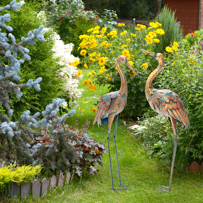 Set of 2 Metal Ornaments - Stylish Garden Decor for Backyard - Ideal for Gardening Enthusiasts