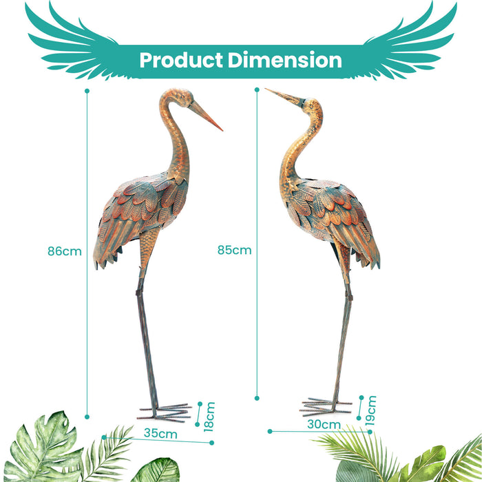Set of 2 Metal Ornaments - Stylish Garden Decor for Backyard - Ideal for Gardening Enthusiasts