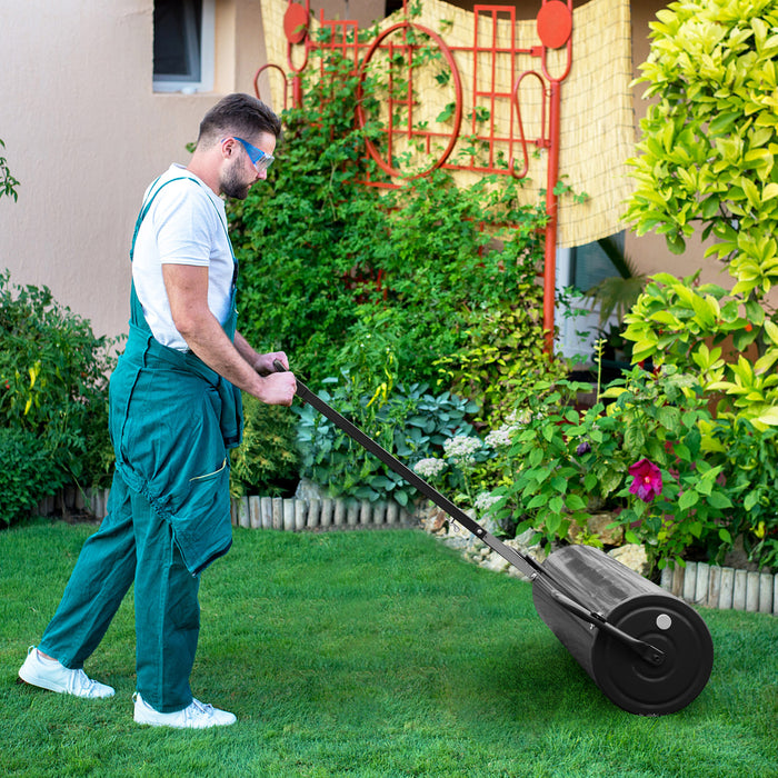Garden Gear 63L - Lawn Roller with Gripping Handle in Black - Perfect for Gardeners and Landscaping Needs