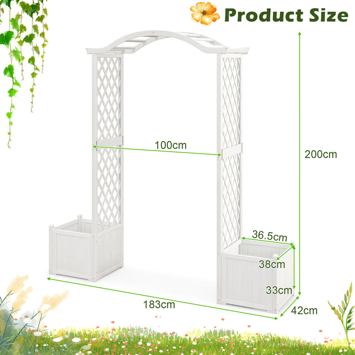 Natural Garden Wooden Arbor - Outdoor Structure with Planter - Ideal for Gardeners and Outdoor Decor Enthusiasts