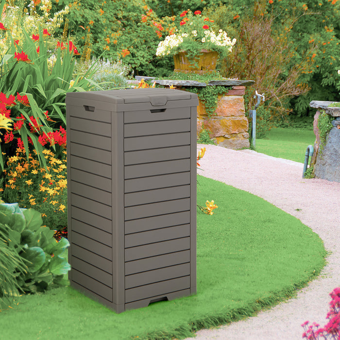 Large Capacity Trash Can 117.5L - With Lid and Pull-Out Liquid Tray Design, Black - Ideal for Outdoor Areas like Backyard