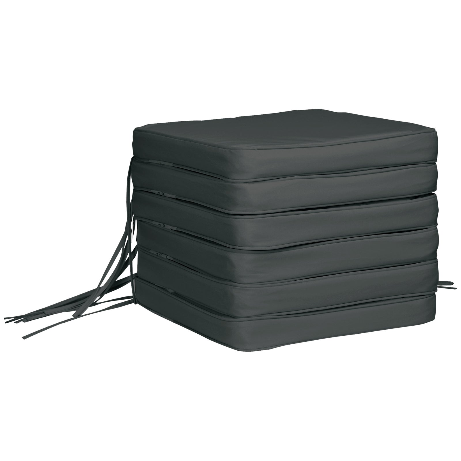 42x42 cm Grey Chair Cushions, Set of 6 - Comfortable and Durable Seat Pads - Ideal for Dining and Office Chairs