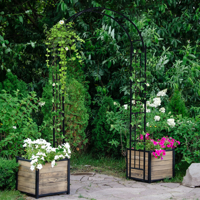 Garden Arch Arbour - Climbing Plant Trellis, Party Ceremony Decoration - Ideal for Garden Lovers, Black