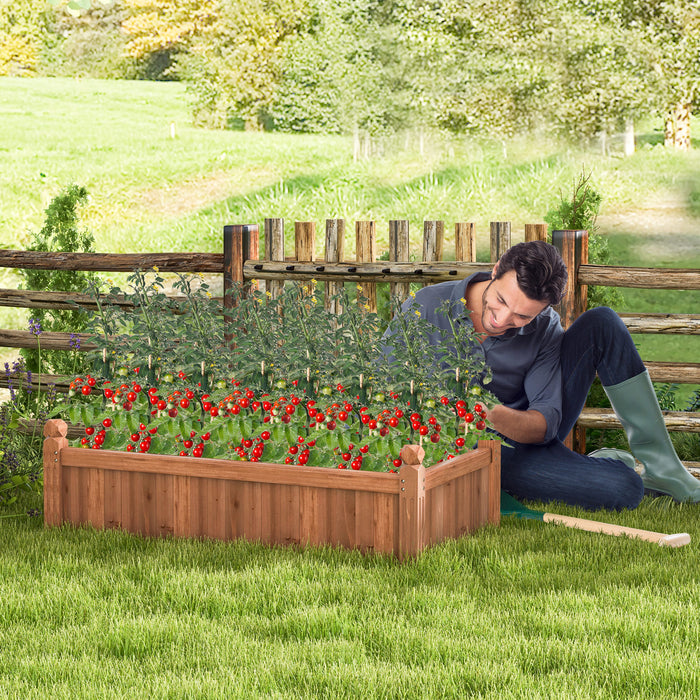 Rustic Brown Wood Raised Garden Bed - Durable Planting Box with Drainage Holes - Ideal Solution for Gardeners and Small Space Gardening