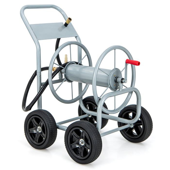 Blue Garden Hose Reel Cart - Wheeled and Non-slip Grip for Easy Transport - Ideal for Gardeners and Outdoor Maintenance Tasks