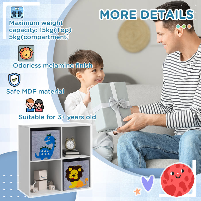 Kids' Storage Organizer - Playful Toy Box with Dual Non-Woven Fabric Bins, 61.8cm Cube - Perfect for Neatly Tidying Toys and Children's Accessories