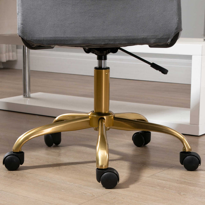 Ergonomic Velvet Office Desk Chair - 360° Swivel Wheels, Height-Adjustable Seat - Comfortable Computer Chair for Work and Study