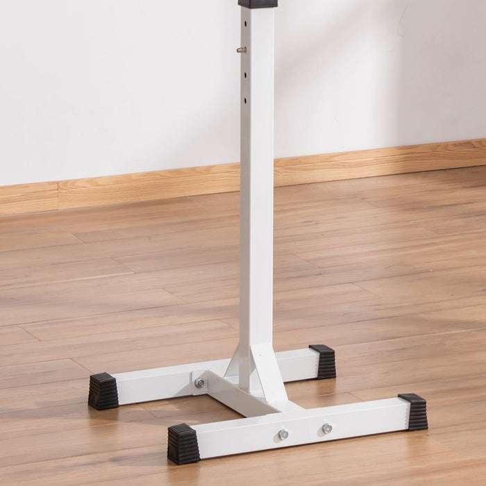 Heavy Duty Barbell Squat Stand - Adjustable Spotter Rack for Weightlifting - Ideal for Home Gyms and Fitness Enthusiasts