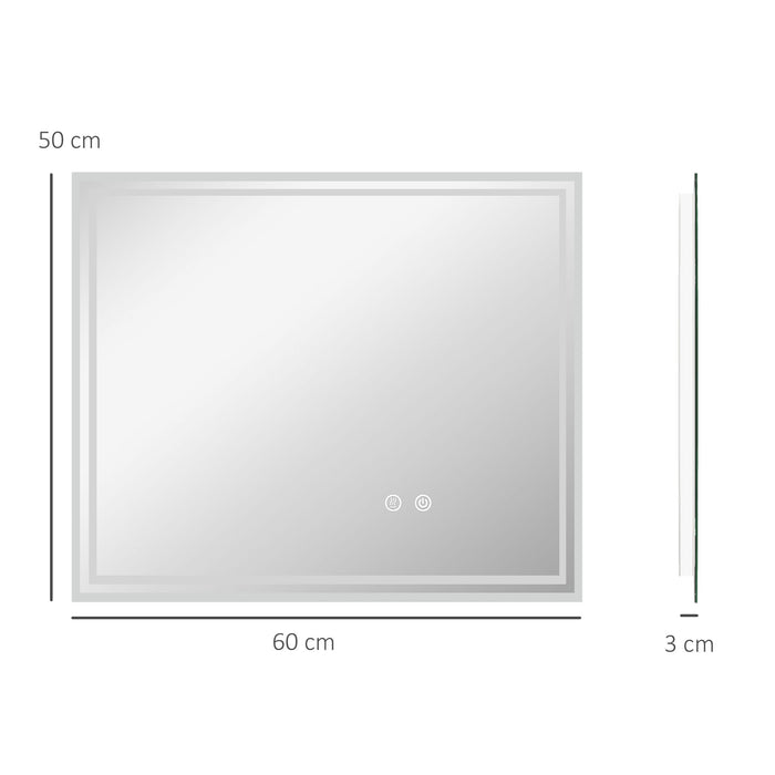 Illuminated LED Vanity Bathroom Mirror - Smart Touch Makeup Mirror with 3 Color Modes, Anti-Fog Features - Ideal for Precision Grooming and Makeup Application