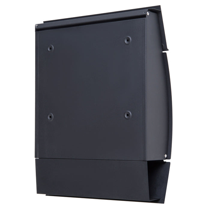 Outdoor Lockable Steel Mailbox - Wall Mounted Post Letter & Newspaper Holder with Waterproof Lid - Secure Mail Solution for Home Use