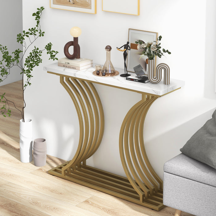 Gold Signature Design - Faux Marble Top Entryway Table - Elegant Accent Furniture for Classy Homes