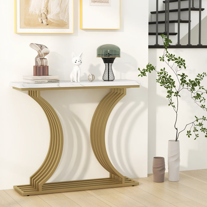 Gold Signature Design - Faux Marble Top Entryway Table - Elegant Accent Furniture for Classy Homes