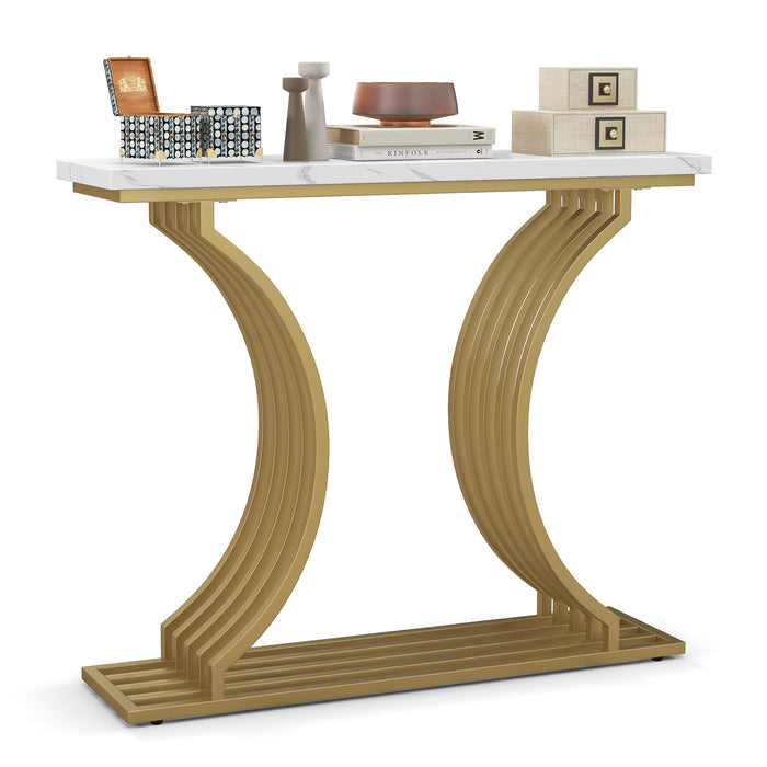 Gold Signature Design - Faux Marble Top Entryway Table - Elegant Accent Furniture for Classy Homes