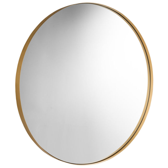 Modern Metal Circle Hanging Mirror - 70cm, Golden Finish - Decorative Accent for Contemporary Home Interiors
