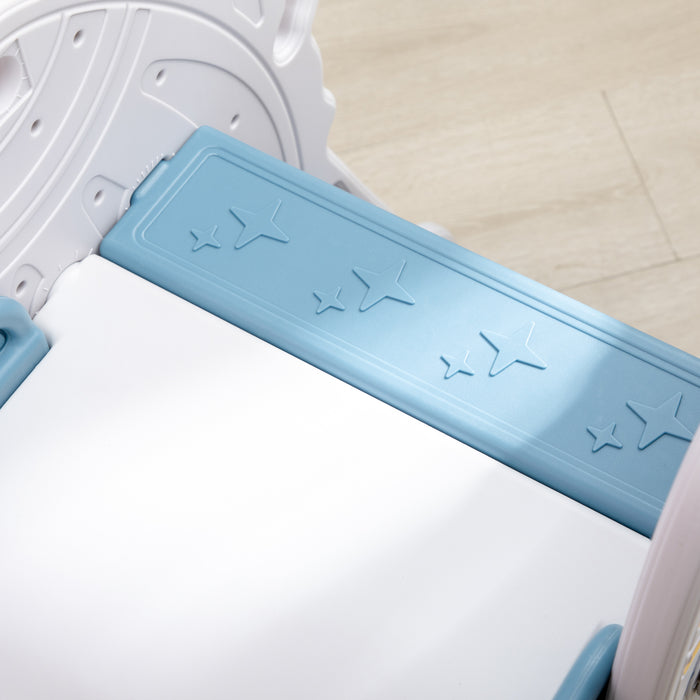 Kids Indoor Freestanding Slide - Space-Themed Playtime Accessory for Toddlers - Safe and Fun Sliding for Ages 1.5-3 Years, Blue