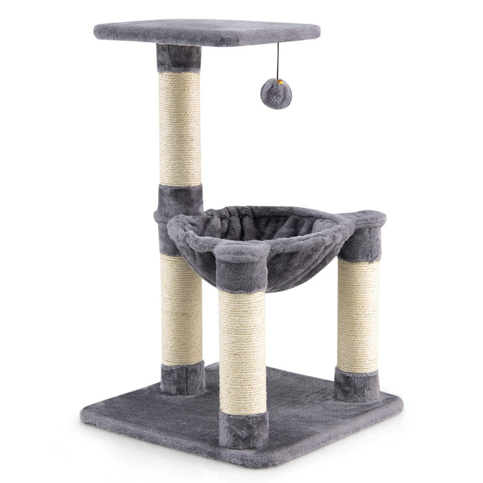 Cat Tree Palace - Multi-Level Activity Center with Top Perch & Scratching Posts, Blue - Ideal for Playful & Active Cats Exploring Their Environment