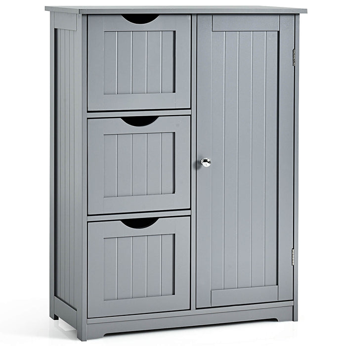 Freestanding Bathroom Cabinet - Single Door with 3 Storage Drawers - Ideal for Keeping Bathroom Neat and Organized