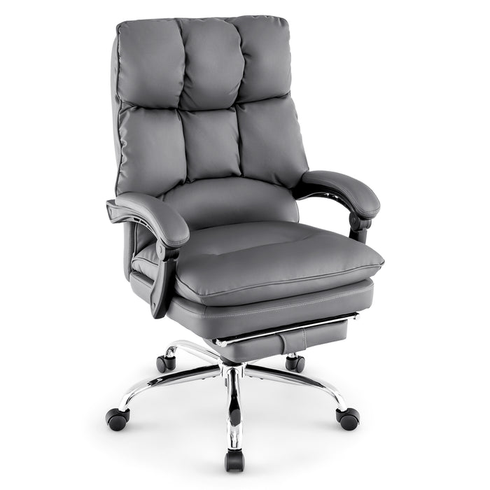 Ergonomic Adjustable Chair - High Back Rolling Computer Chair with Retractable Footrest - Ideal for Extended Desk Work or Gaming Sessions