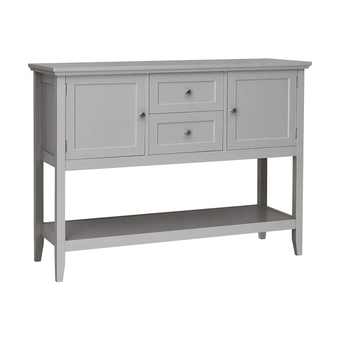 Blue Sideboard Buffet with Drawers - Solid Wood 2 Drawer & 2 Cabinet Storage - Perfect for Dining Room Organization