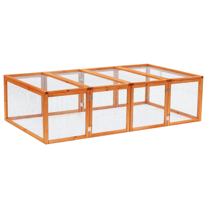 XL Rabbit Hutch with Mesh Wire - Sturdy 181x100x48 cm Wooden Cage - Ideal for Safe Pet Housing