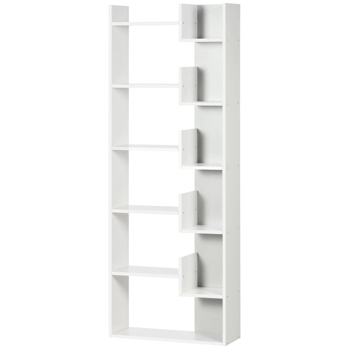 6-Tier Modern Bookcase - 11 Open Shelves Freestanding Shelving Unit for Storage - Ideal for Home Office, Study Room Organization, White