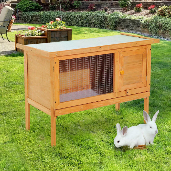 Fir Wood Rabbit Hutch - Spacious 90x45x65 cm Bunny Cage - Ideal Home for Small Pets