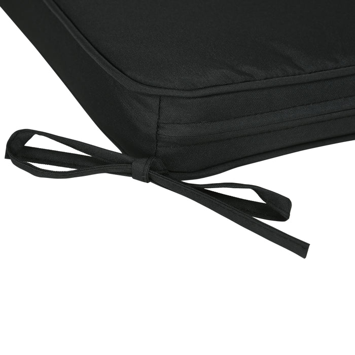 Chair Cushion Seat Pads, Set of 6 with Straps - Comfortable Indoor/Outdoor Dining Chair Enhancements - Removable Tie-On Design for Garden Patio Elegance, Black
