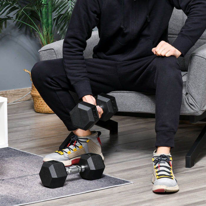 Rubber Hex Dumbbells 8kg Pair - Hexagonal Weight Sets for Strength Training - Ideal for Home Gym & Muscle Toning