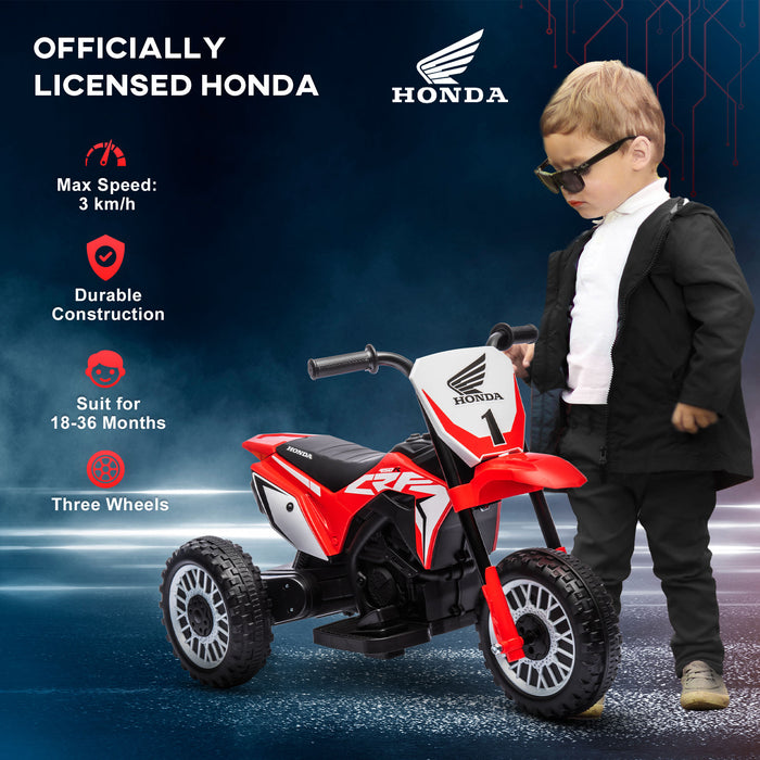 Kids 6V Electric Motorbike with 3 Sturdy Wheels and Realistic Horn - Exciting Startup Sound, Perfect for Toddlers 18 to 36 Months - Bright Red Ride-on Motorcycle for Outdoor Fun