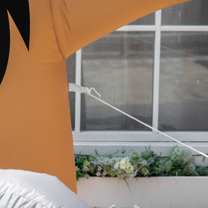 8ft Inflatable Halloween Ghost Tree with Tombstone - White Ghost Decor, LED Lit Blow-Up Outdoor Display - Quick Setup for Spooky Yard Ambiance