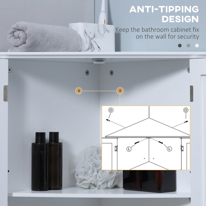 Triangle Corner Bathroom Cabinet - Adjustable Shelf & Recessed Door Storage Unit - Space-Saving Solution for Small Bathrooms