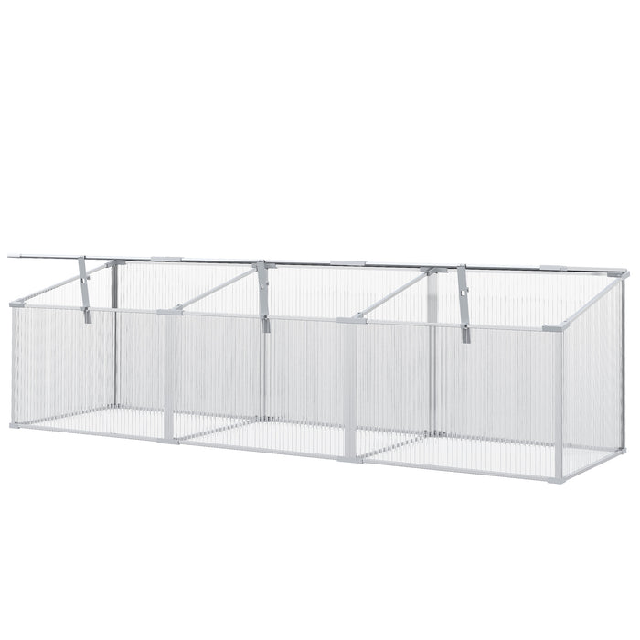 Polycarbonate Greenhouse with Aluminium Frame - Outdoor Grow House for Flowers, Vegetables and Plants, Raised Bed Garden Cold Frame - 180 x 51 x 51 cm Ideal for Hobby Gardeners