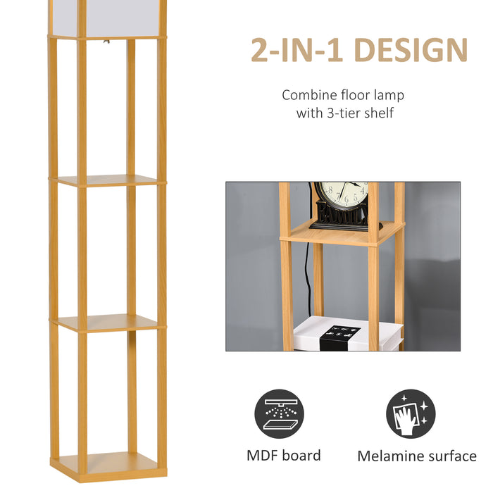 4-Tier Floor Lamp with Shelves - Stylish Reading Light and Storage Solution - Perfect for Living Room, Office, or Dorm Decor