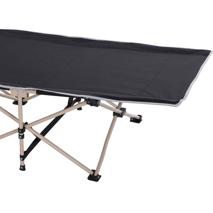 Portable Heavy Duty Camping Cot - Single Person Foldable Sleeping Camp Bed with Travel-Friendly Design - Ideal for Outdoor Adventures, Fishing & Guest Use with Side Storage Pocket